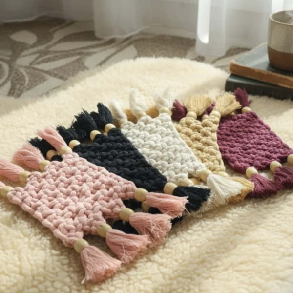 Boho Beads Macrame Coaster